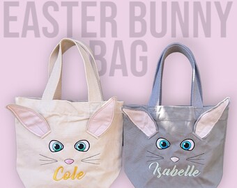 Eater bunny bags - Easter egg hunt bags - natural or grey