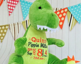 Personalised Embroidered stuffed toy - Dino