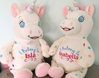 Aurora Unicorn Teddy with personalised embroidery