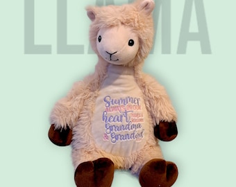 Llama - personalised embroidered teddy