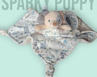 Sparky Puppy Dog Character Blanket – 13×13″ with personalised embroidery