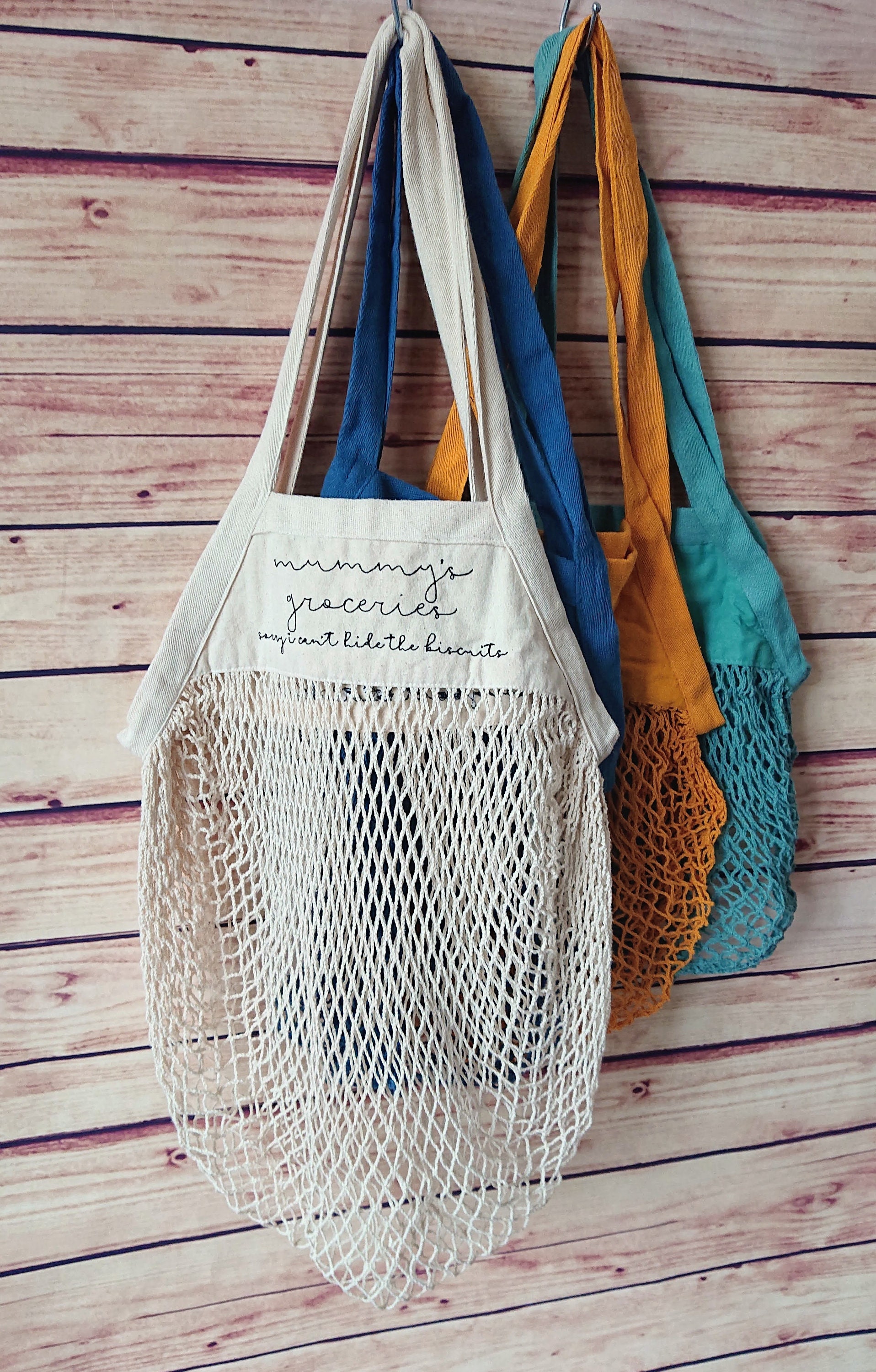 Mesh Market bag with personalising