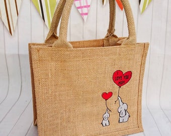 I love you mum... lunch jute bag