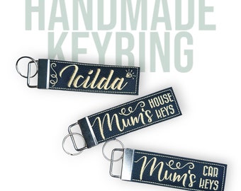 Personalised Leatherette keyring
