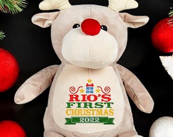 Reindeer teddy with personalisation