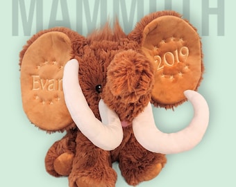 Maximus the Mammoth teddy with personalised ears