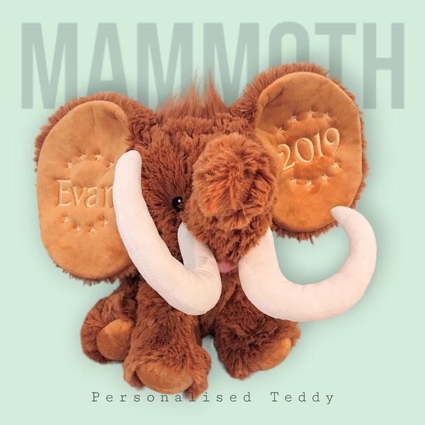 Maximus der Mammut Teddy mit personalisierten Ohren