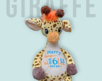 Tumbleberry the giraffe - personalised embroidered official Cubbies teddy