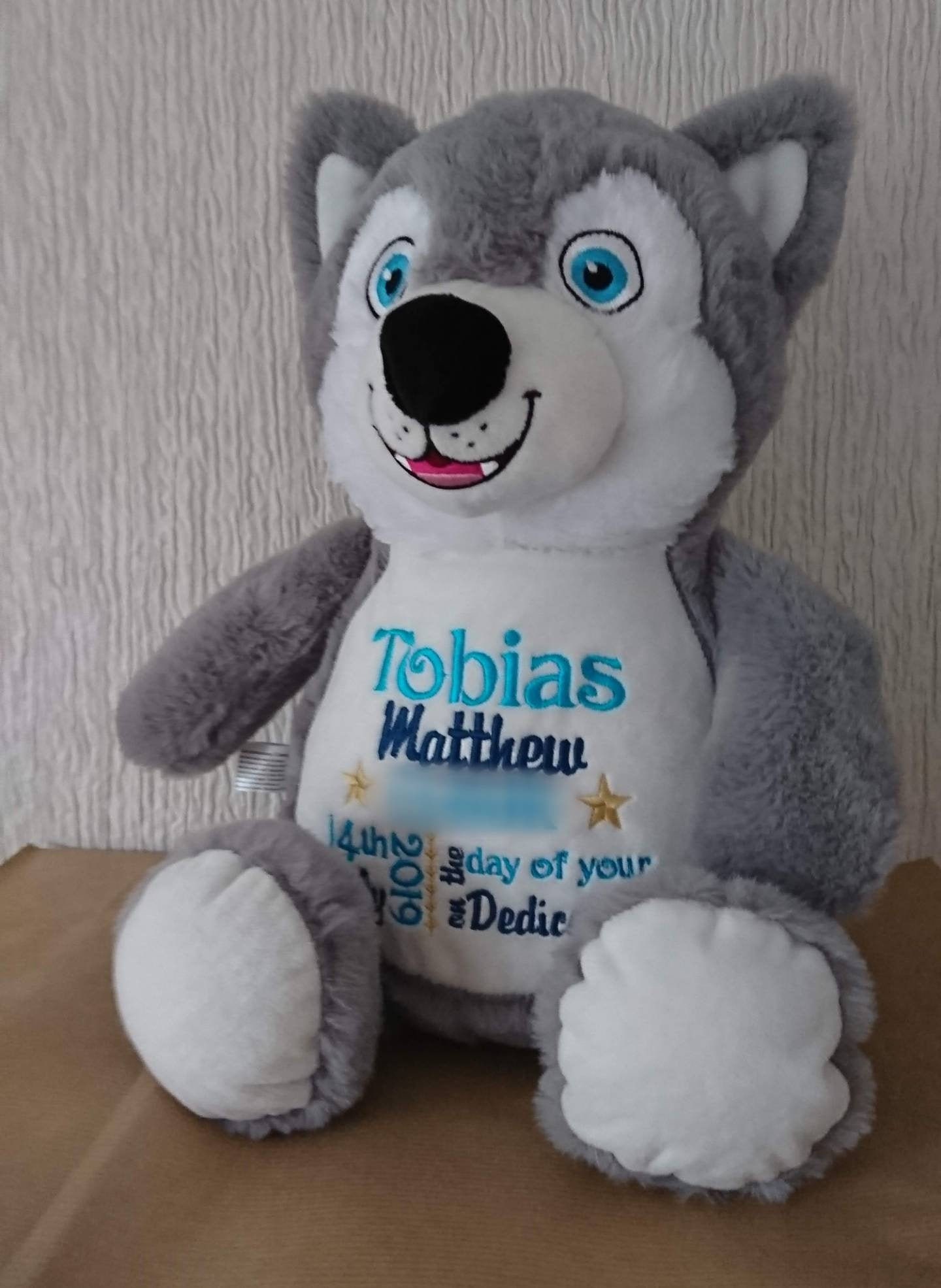 Husky personalised embroidered teddy