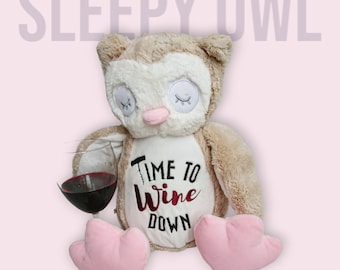 Personalised Embroidered Sleepy Owl teddy