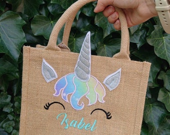 Personalised Unicorn Jute bag