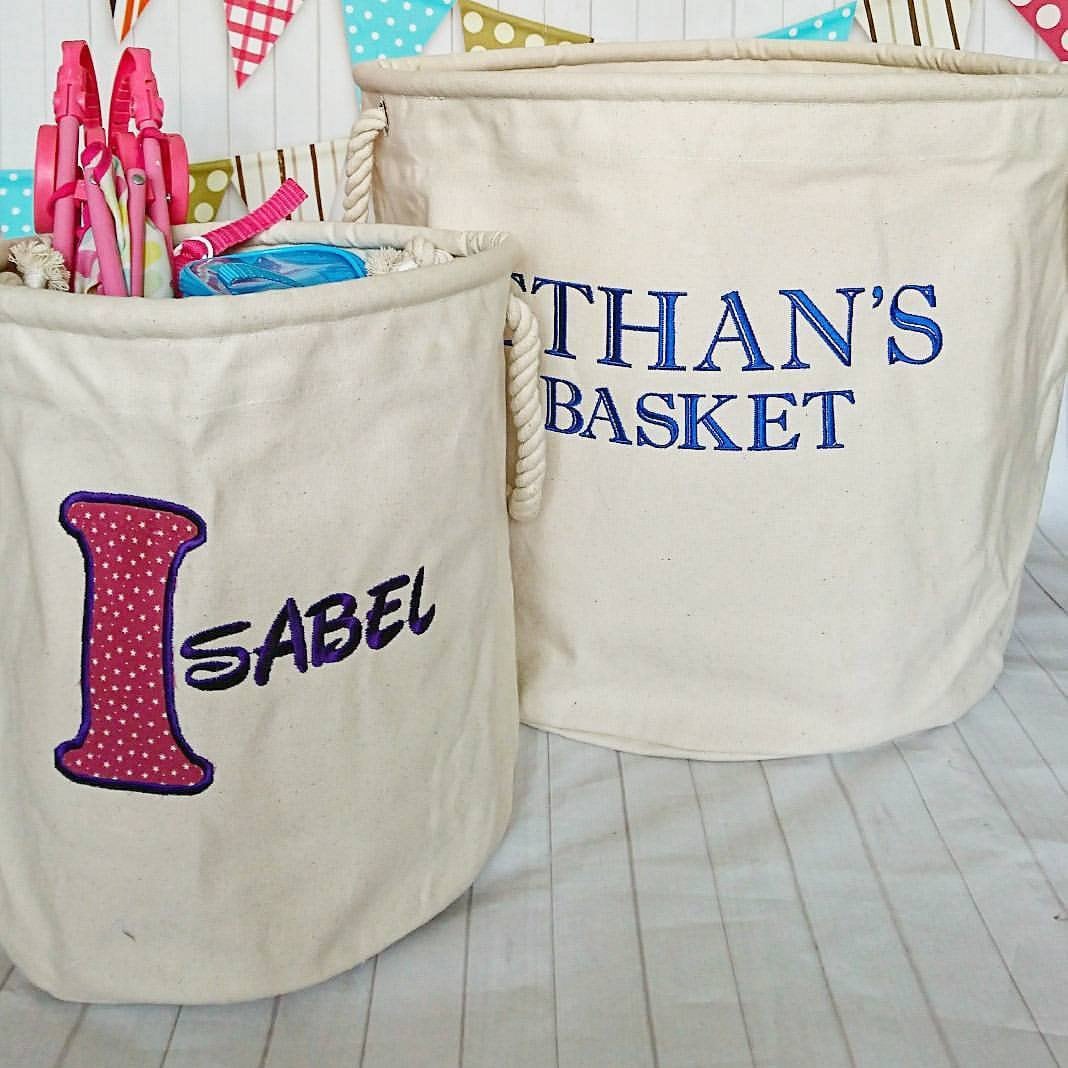 Monogram Laundry Duffel Bag, Custom Canvas Hamper