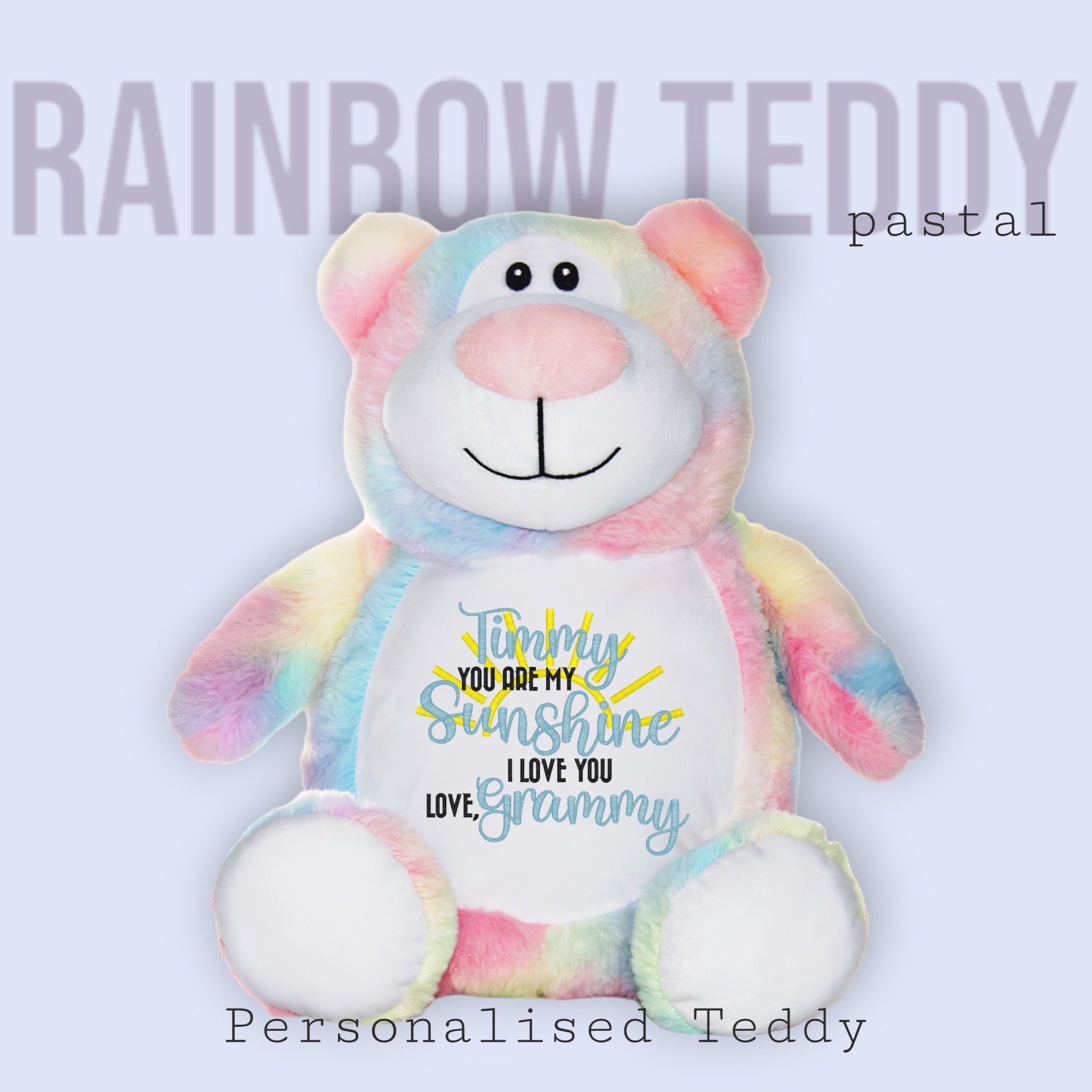 Magical Rainbow Teddy 16 Inch/40cm Build Your Own Teddy Bear Making Kit No  Sew 