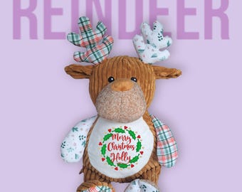 Winter forest Patchwork Reindeer with personalisation