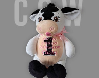 Cow - personalised embroidered teddy