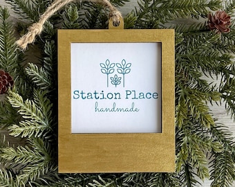 Retro Frame Ornament, fits 3.5" x 4.2" Instant Photos perfectly