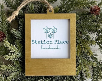 Retro Frame Ornament, fits 3.5" x 4.2" Instant Photos perfectly