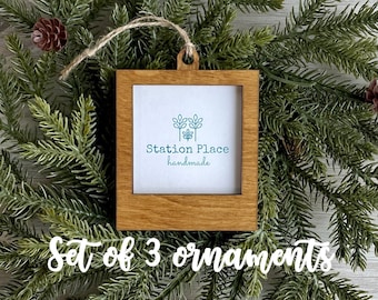 Set of 3 Square Frame Ornaments