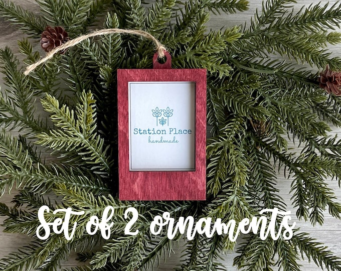 Set of 2 Mini Frame Ornaments Etsy