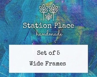 Set of 5 Wide Wooden Frames