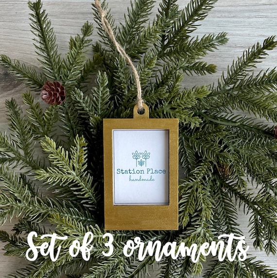 Set of 3 Mini Frame Ornaments Etsy