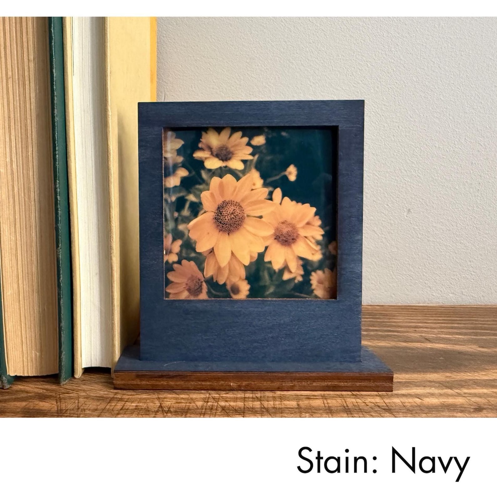Retro Photo Frame + Stand - Navy Stain, Yes