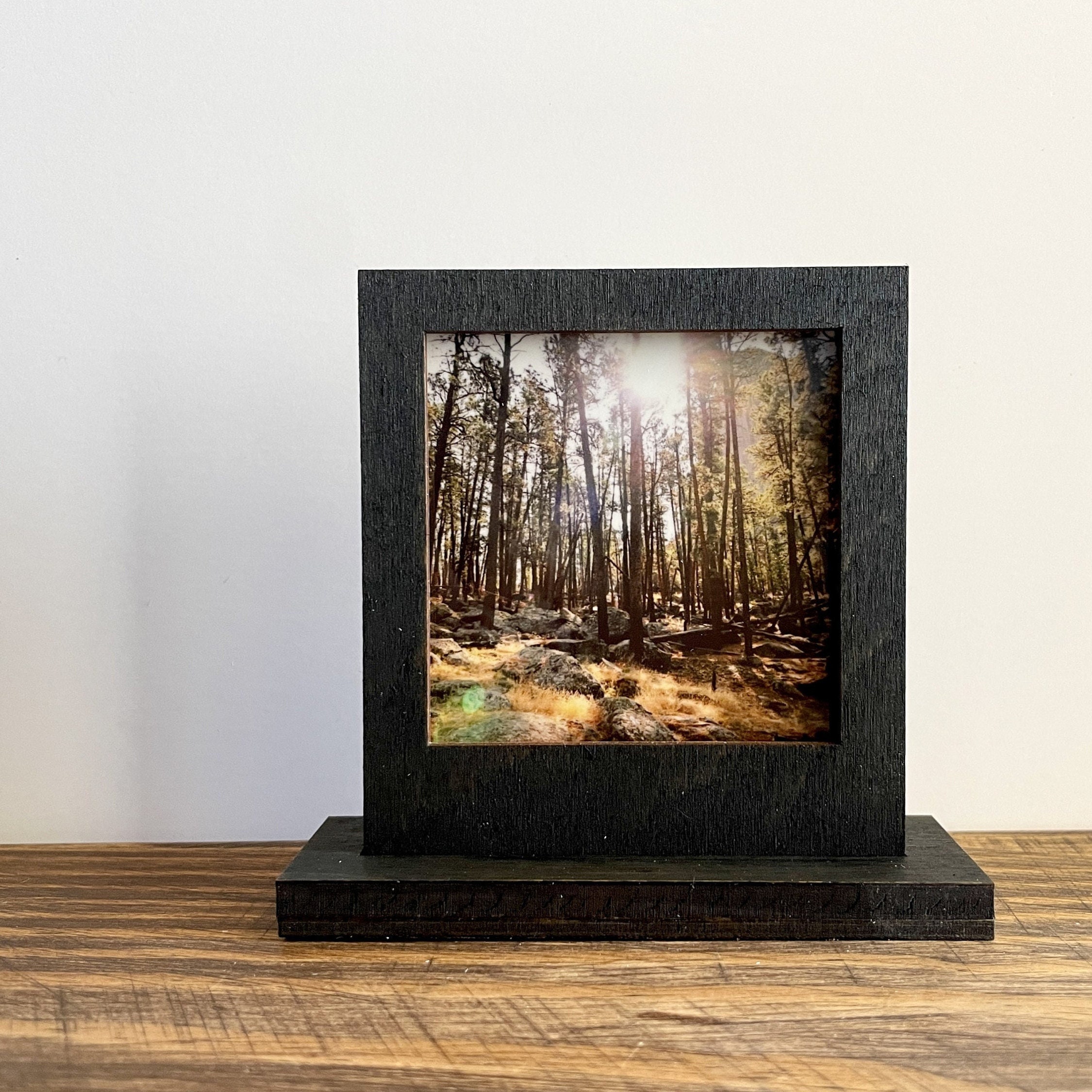 11x11 Floating Picture Frame/Shadow Box Frame with Clip for 4x4
