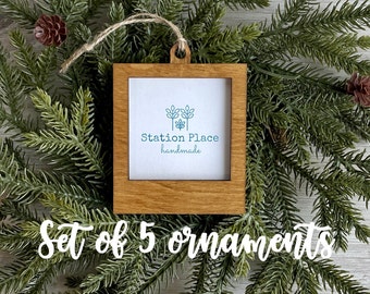 Set of 5 Square Frame Ornaments