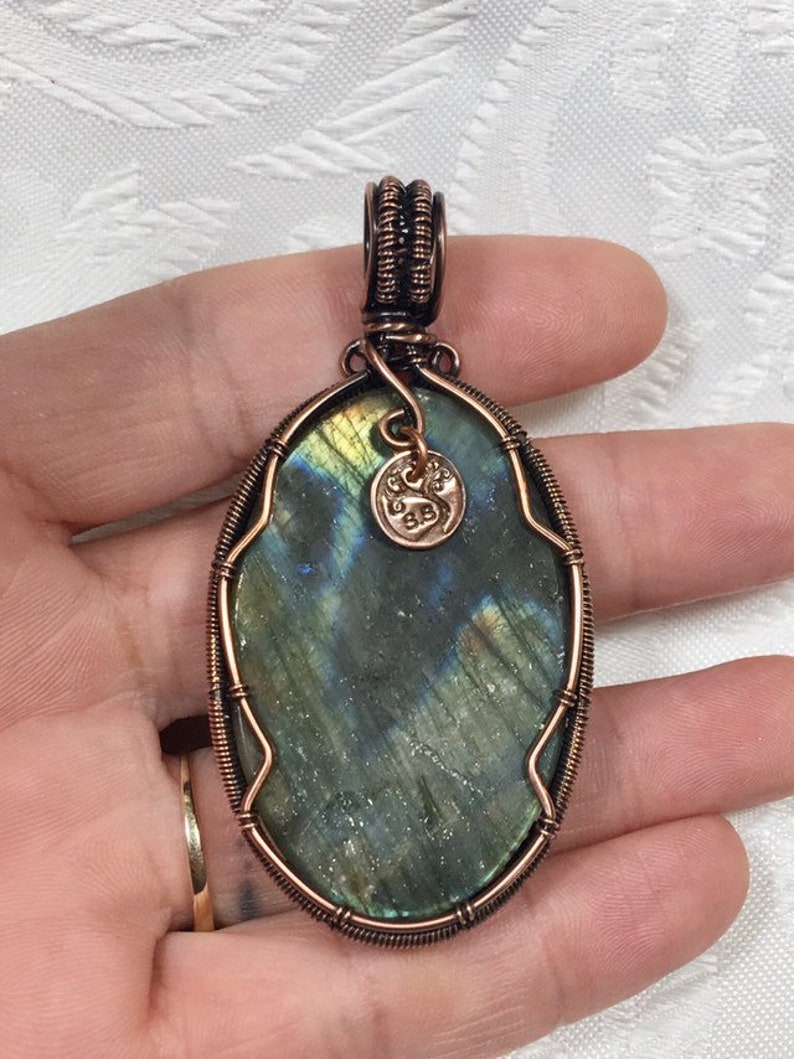 Labradorite Tree of Life Pendant in Copper