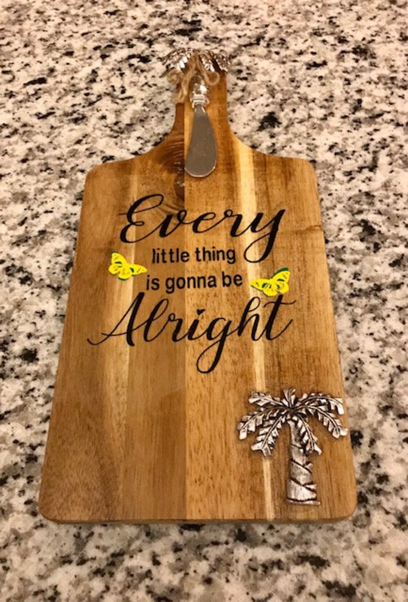 Decorative Wooden Cheese Board Witty Sayings Butterflies Board for