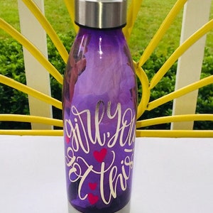 Personalized YOU CHOOSE Stainless Steel Top Water Bottle personalized gift BPA Free Travel Tumbler 16oz image 6