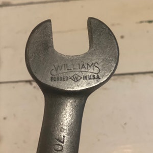 Vintage Open Ended 13/16&quot; box wrench by J.H. Williams Co. 1924 Face Markings