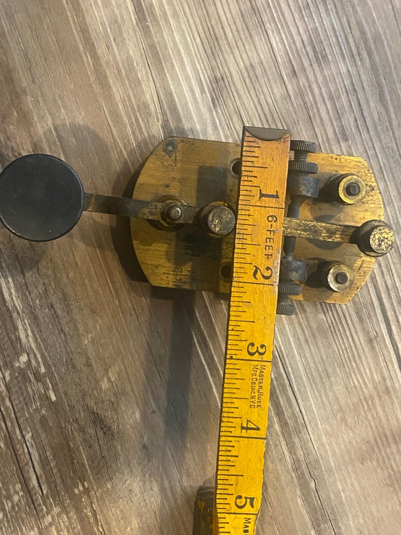 Fully Functional Antique Telegraph Key. Brass Hardware. Bakelite Key