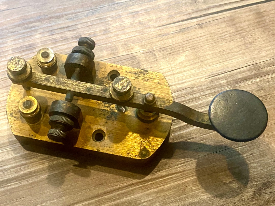 Fully Functional Antique Telegraph Key. Brass Hardware. Bakelite Key