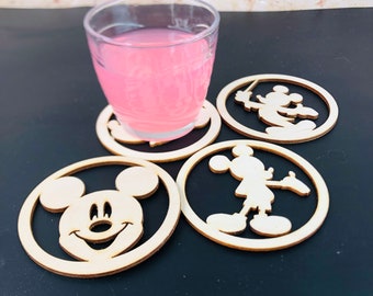 Mickey Mouse Coasters wood Disney Inspired