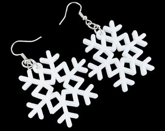 Snowflake earrings acrylic chrismas festive holiday winter