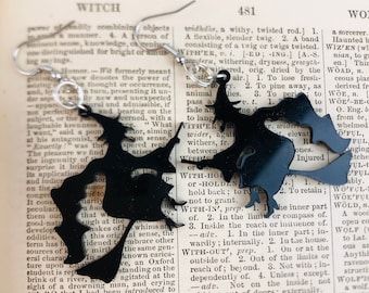 Witch on a Broom earrings