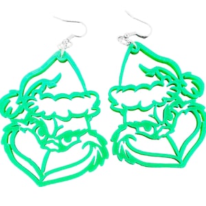 Grinch Earrings acrylic Christmas