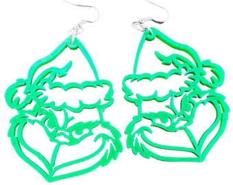 Grinch Earrings acrylic Christmas