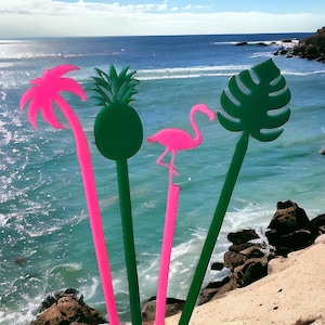 Tropical Swizzle Sticks 6&quot; Drink Stirrer Cocktail Stirrer S/4