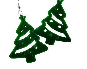 Christmas Tree Earrings acrylic holiday party