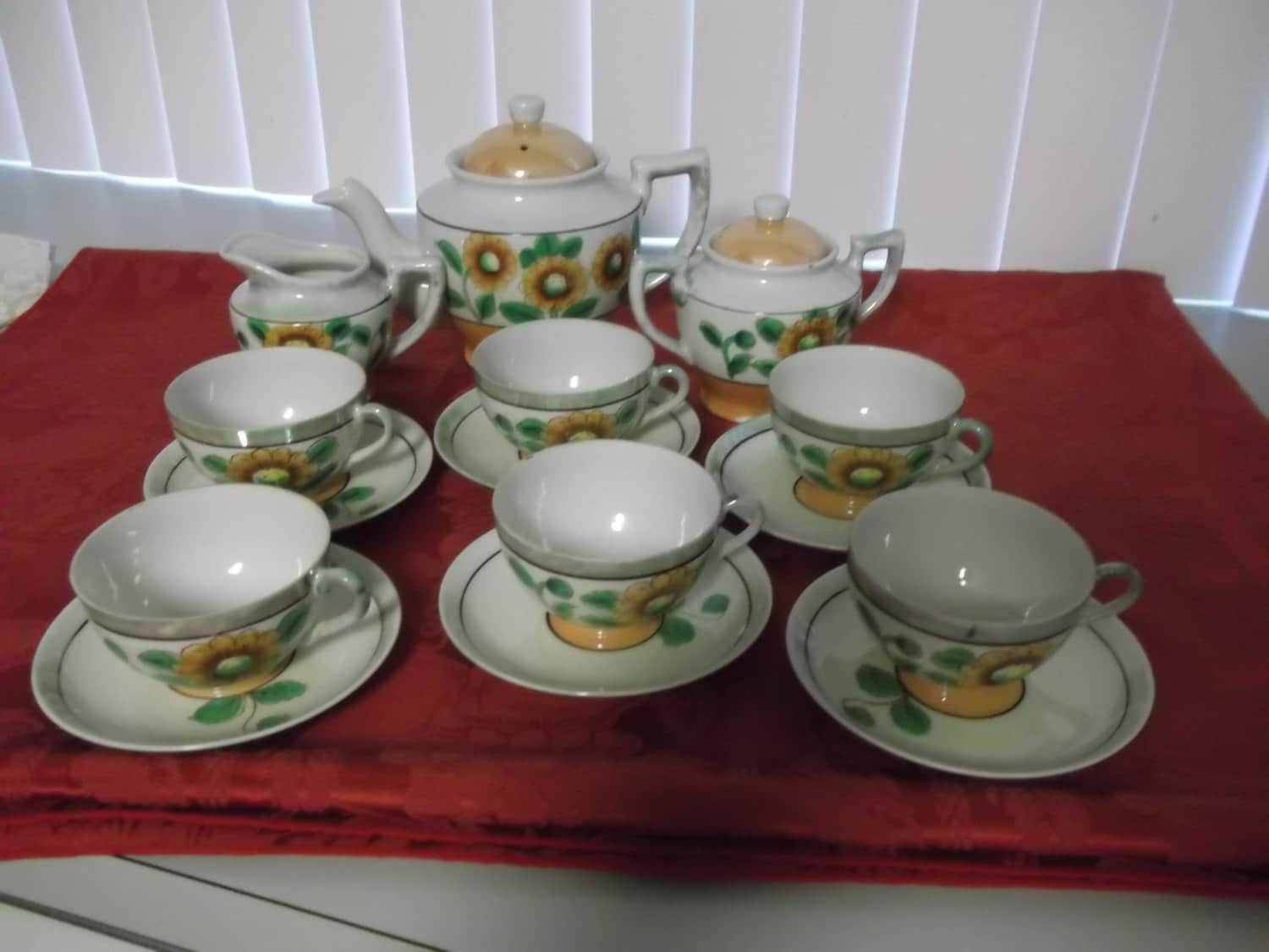 Vintage Lusterware Tea Set Japanese 1940's Tea Set For Six Etsy