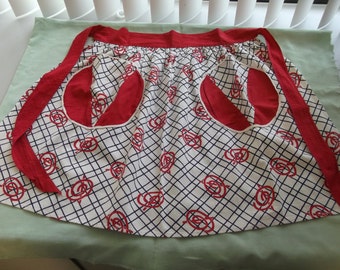 1950's Red and White Kitchen Apron