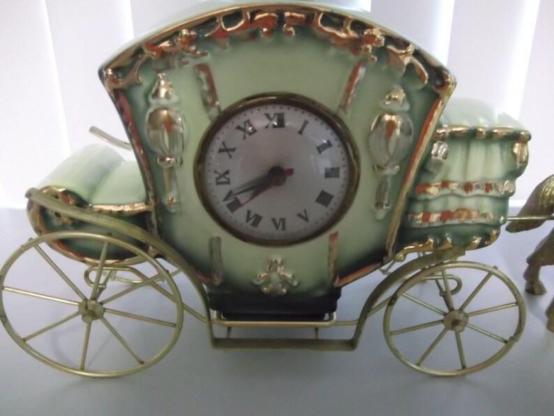 Two Horse and Carriage Electric Mantel Clock. Horse and Coach Etsy