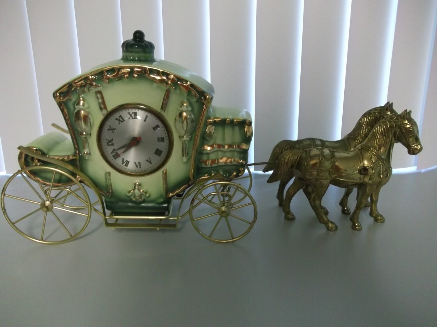 Two Horse and Carriage Electric Mantel Clock. Horse and Coach Etsy