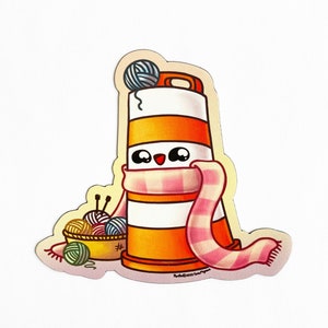 Fridge magnet cozy knitting Ponto kawaii traffic cone Montreal image 1