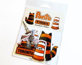 Sticker pack Toronto  Ponto the orange cone Montreal kawaii