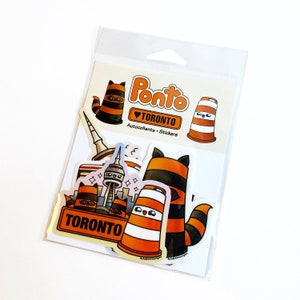Autocollants Toronto Ponto le cône orange Montréal kawaii