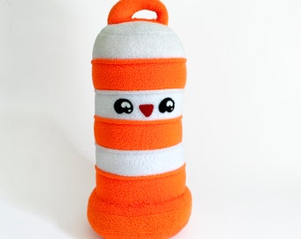 Ponto the road barrel / orange cone collectible plush (Made to order in Montreal)