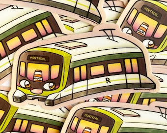 Naklejka winylowa Madame REM Montreal metro kawaii